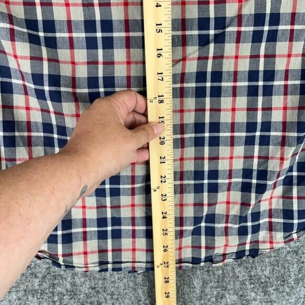 J.Crew Flex Washed Slim Shirt Men M Office Casual Poplin‎ Plaid Flex Washed